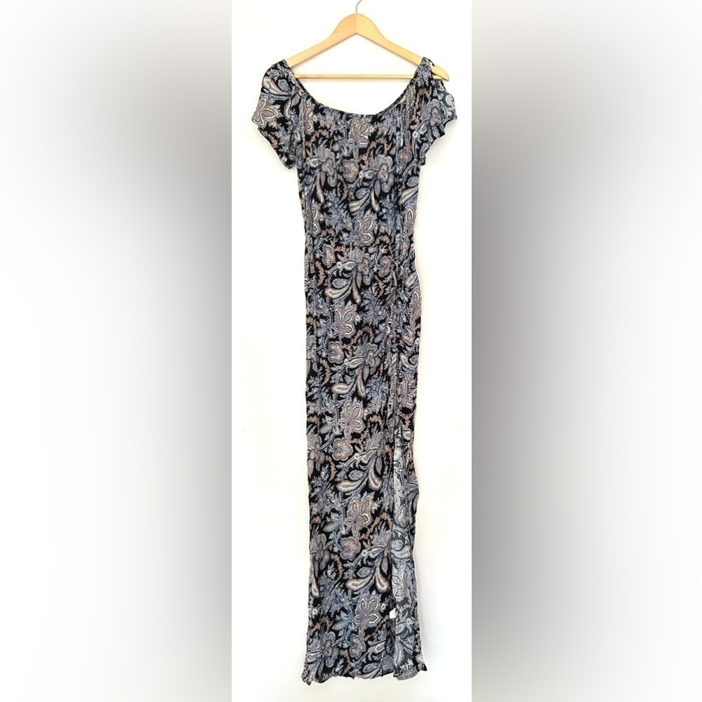 Aqua Bloomingdale’s Paisley print pattern Sun Dress with Slit nwt medium maxi - Picture 5 of 9